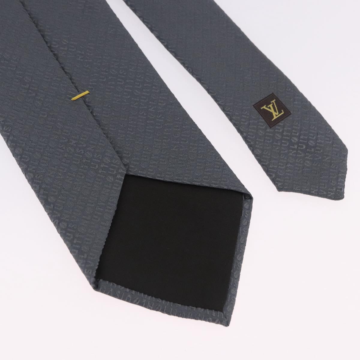 LOUIS VUITTON Necktie Silk Gray LV Auth 199991M