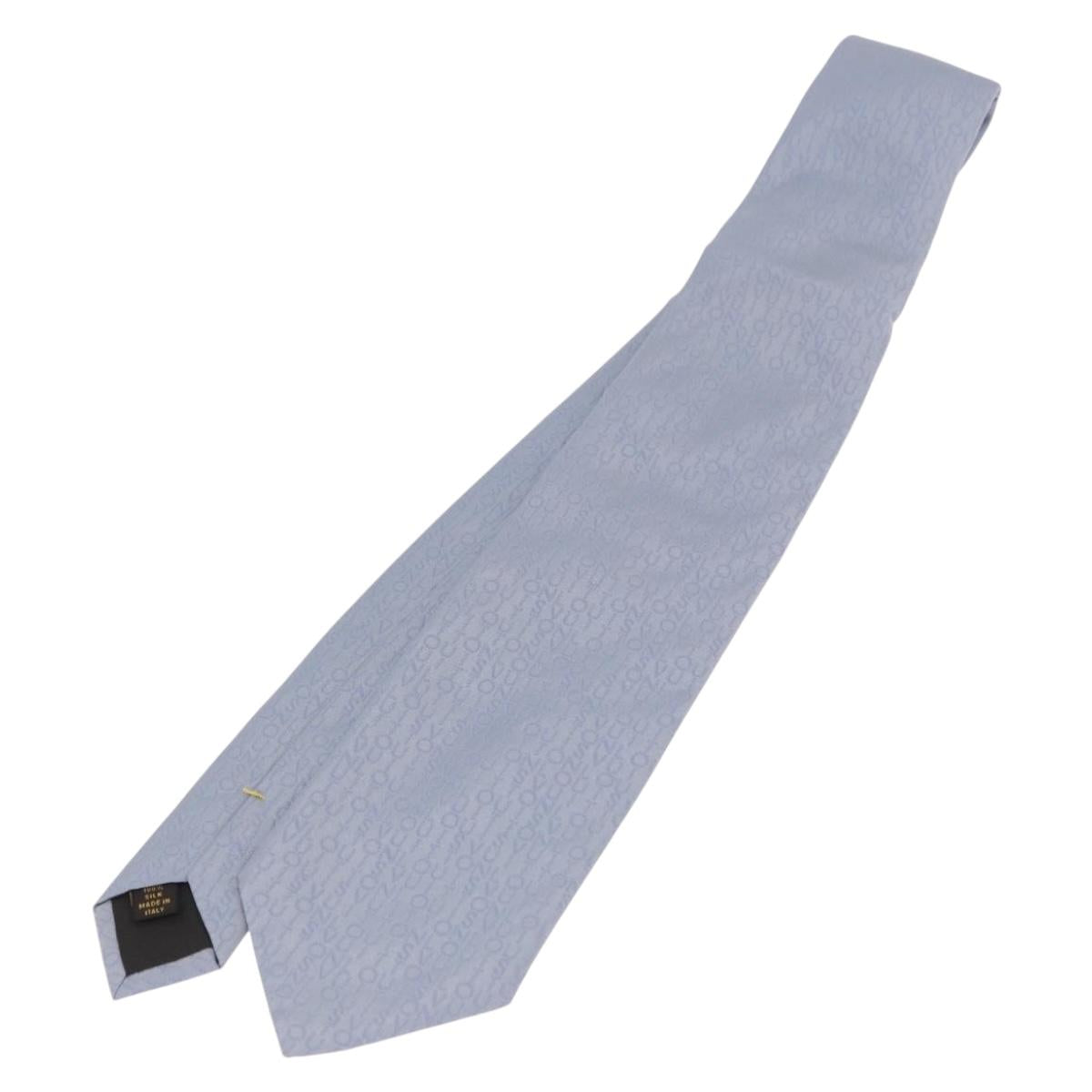 LOUIS VUITTON Necktie Silk Light Blue LV Auth 199992M