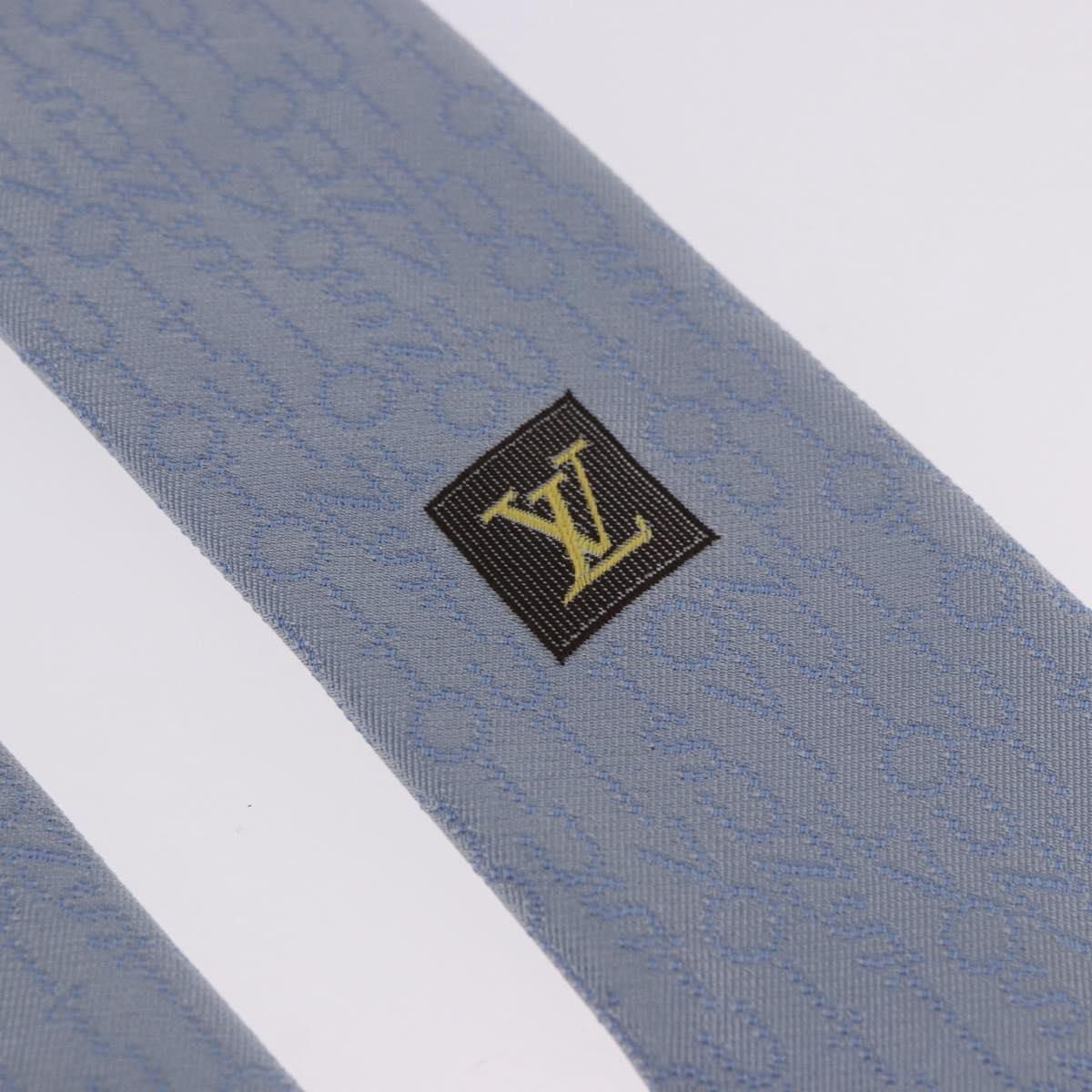 LOUIS VUITTON Necktie Silk Light Blue LV Auth 199992M