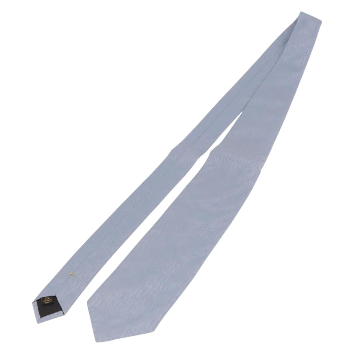 LOUIS VUITTON Necktie Silk Light Blue LV Auth 199992M