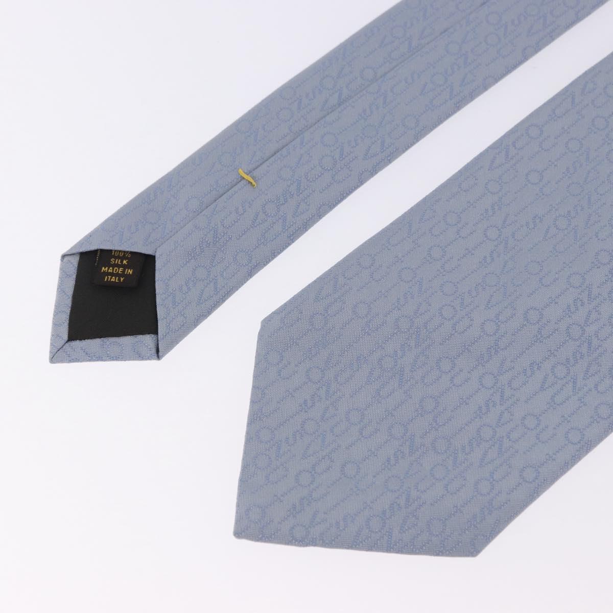 LOUIS VUITTON Necktie Silk Light Blue LV Auth 199992M