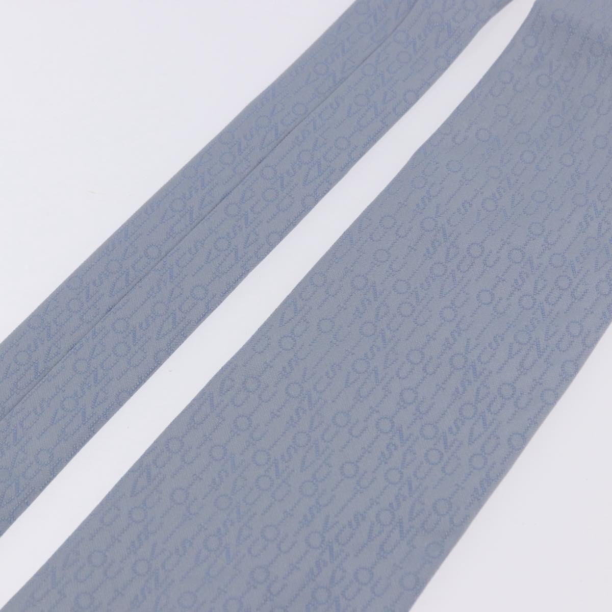 LOUIS VUITTON Necktie Silk Light Blue LV Auth 199992M