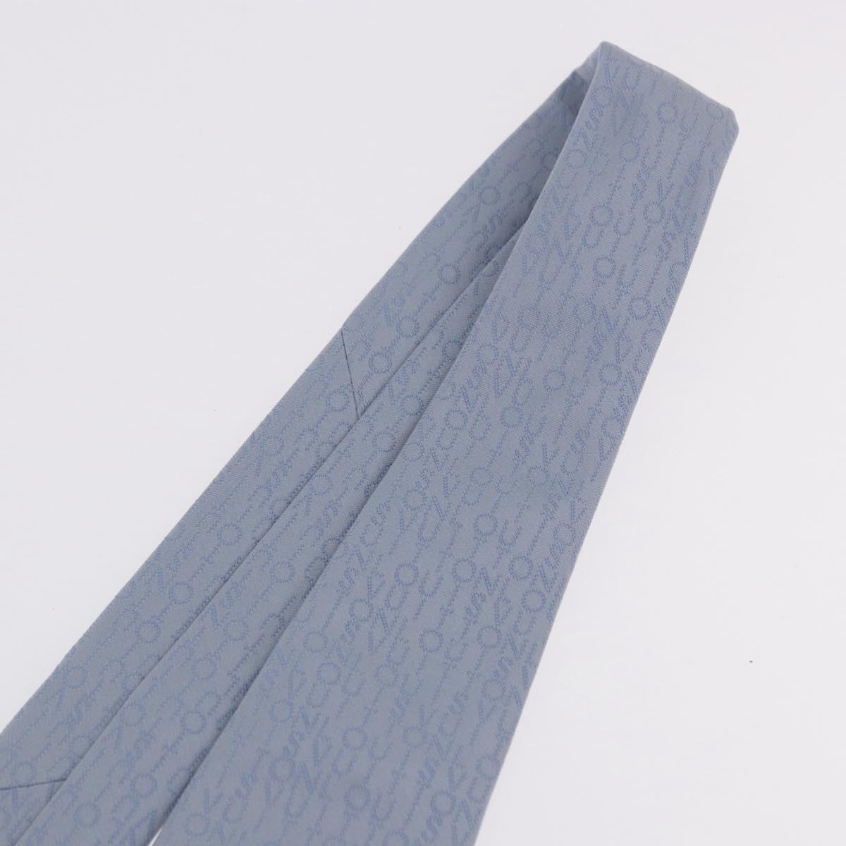 LOUIS VUITTON Necktie Silk Light Blue LV Auth 199992M