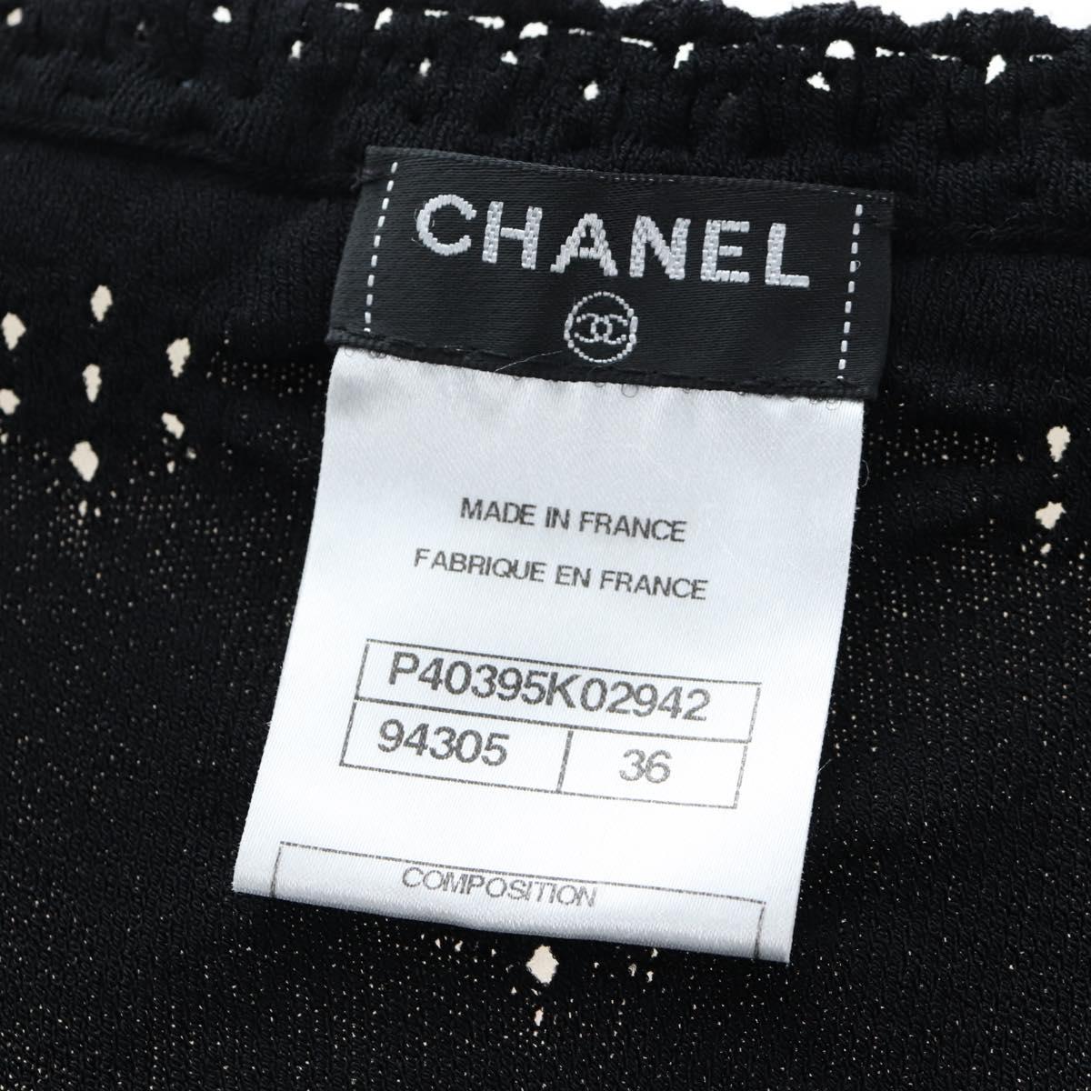 CHANEL cardigan Jacket Viscose Black CC Auth 199994M