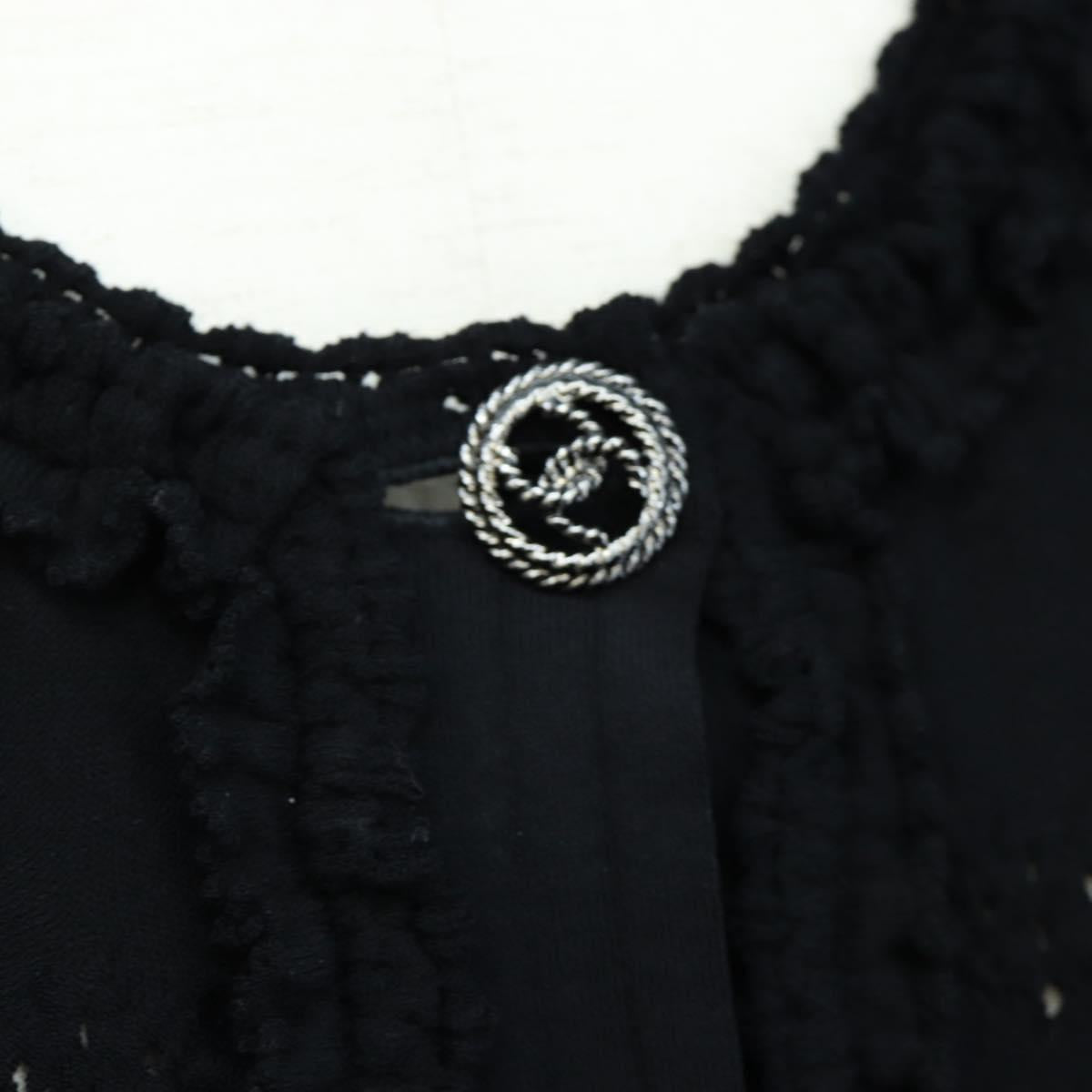CHANEL cardigan Jacket Viscose Black CC Auth 199994M