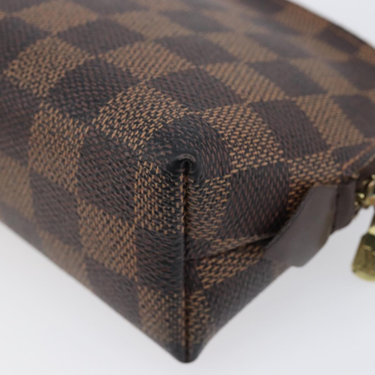 LOUIS VUITTON Damier Ebene Pochette Cosmetic PM Pouch N47516 LV Auth 199996