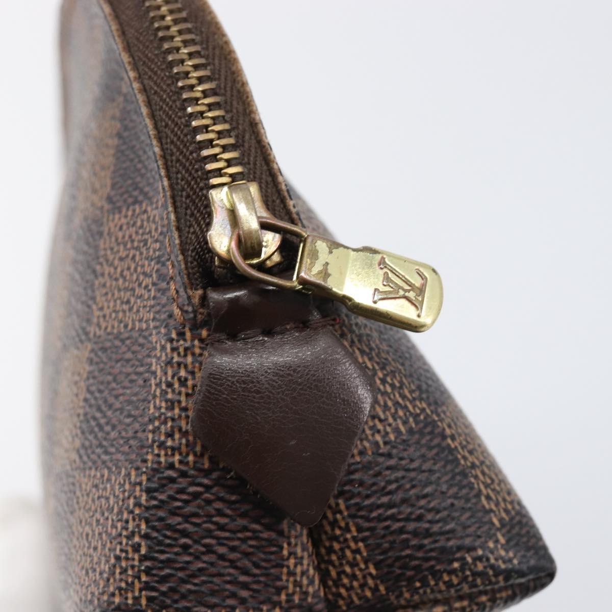 LOUIS VUITTON Damier Ebene Pochette Cosmetic PM Pouch N47516 LV Auth 199996