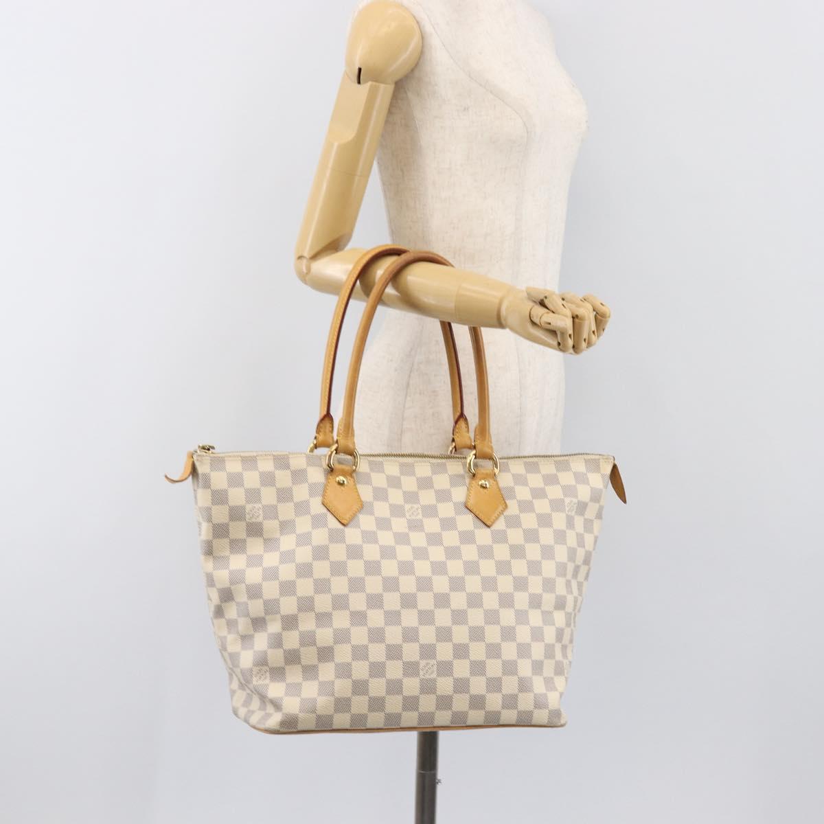 LOUIS VUITTON Damier Azur Saleya MM Tote Bag N51185 LV Auth 200000A