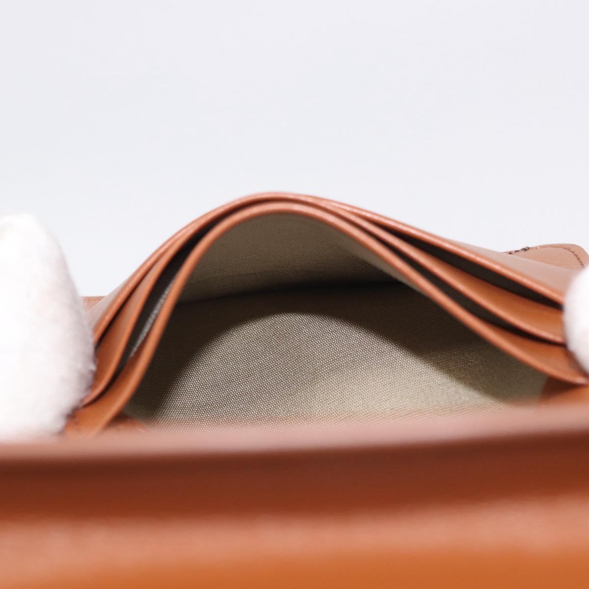 CELINE Triomphe Wallet PVC Gold Dark Brown Auth 200004M