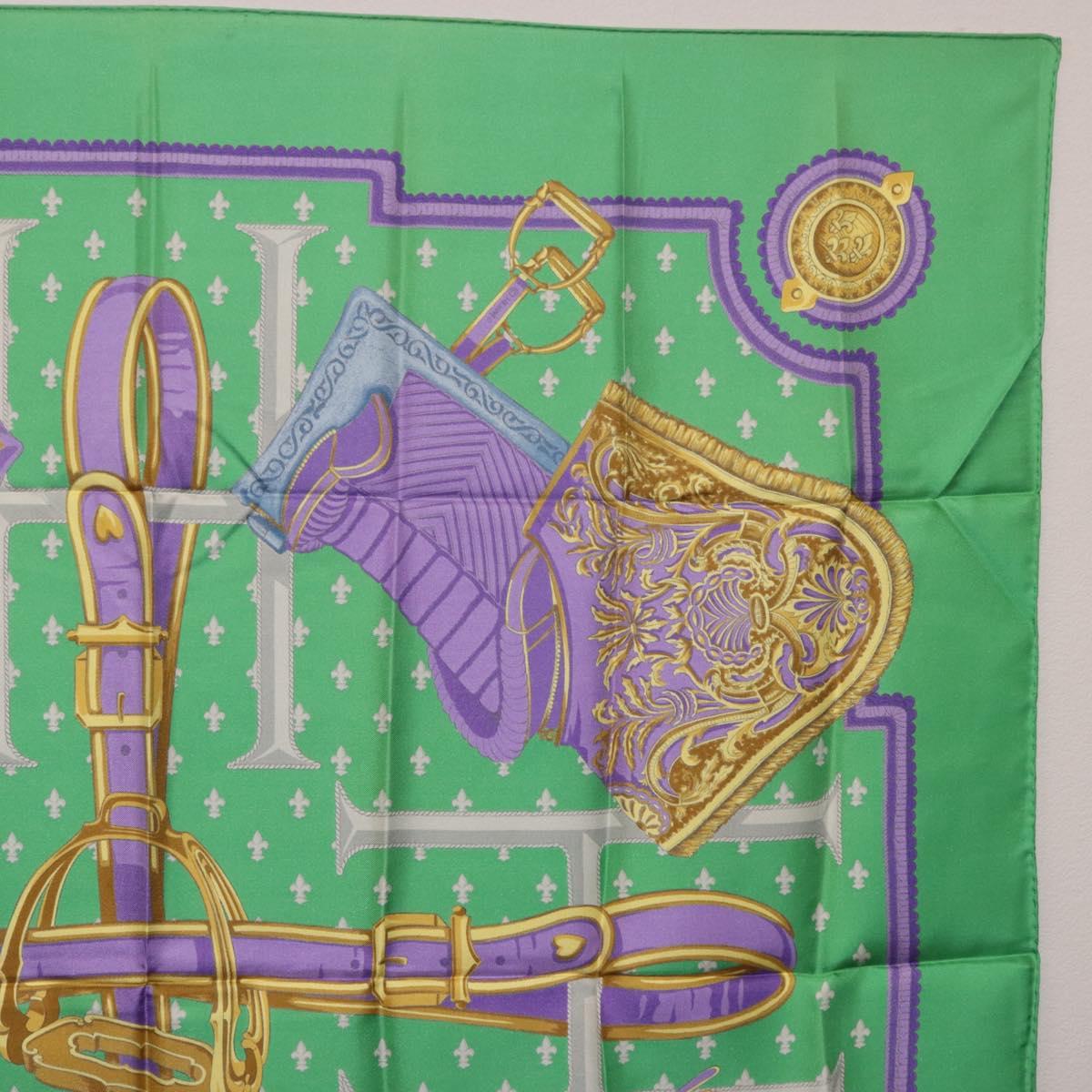 HERMES Carre 90 Scarf Silk Green Auth 200005M