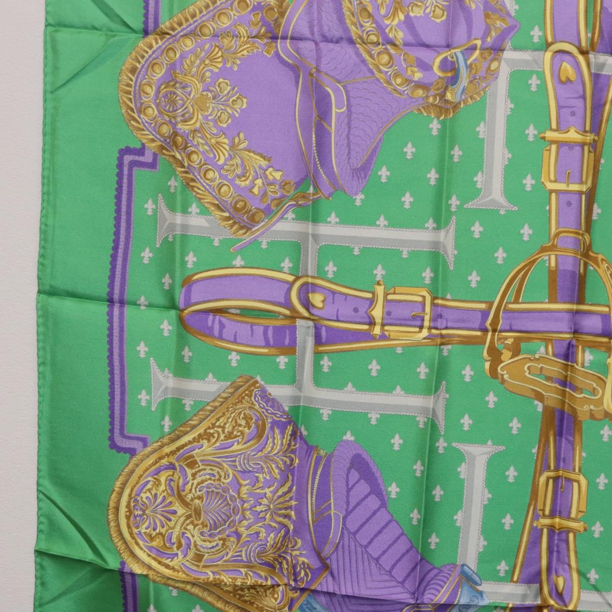 HERMES Carre 90 Scarf Silk Green Auth 200005M