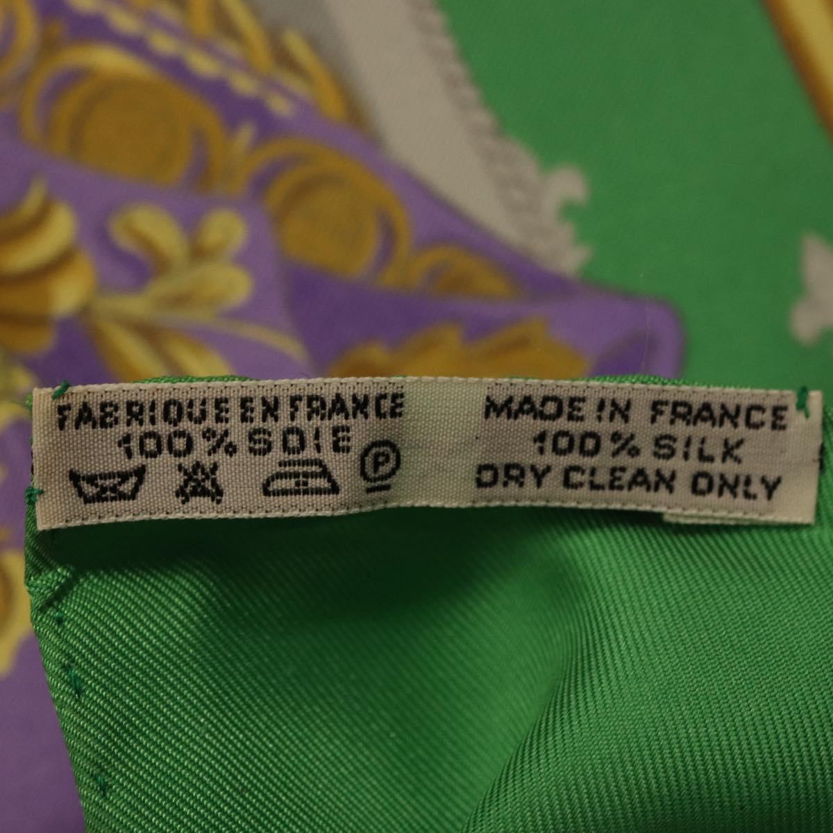 HERMES Carre 90 Scarf Silk Green Auth 200005M