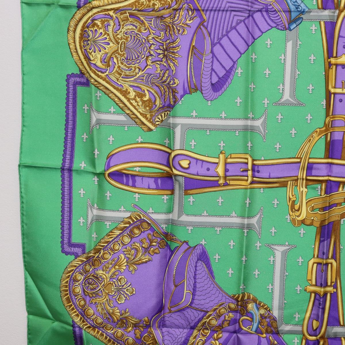 HERMES Carre 90 Scarf Silk Green Auth 200005M