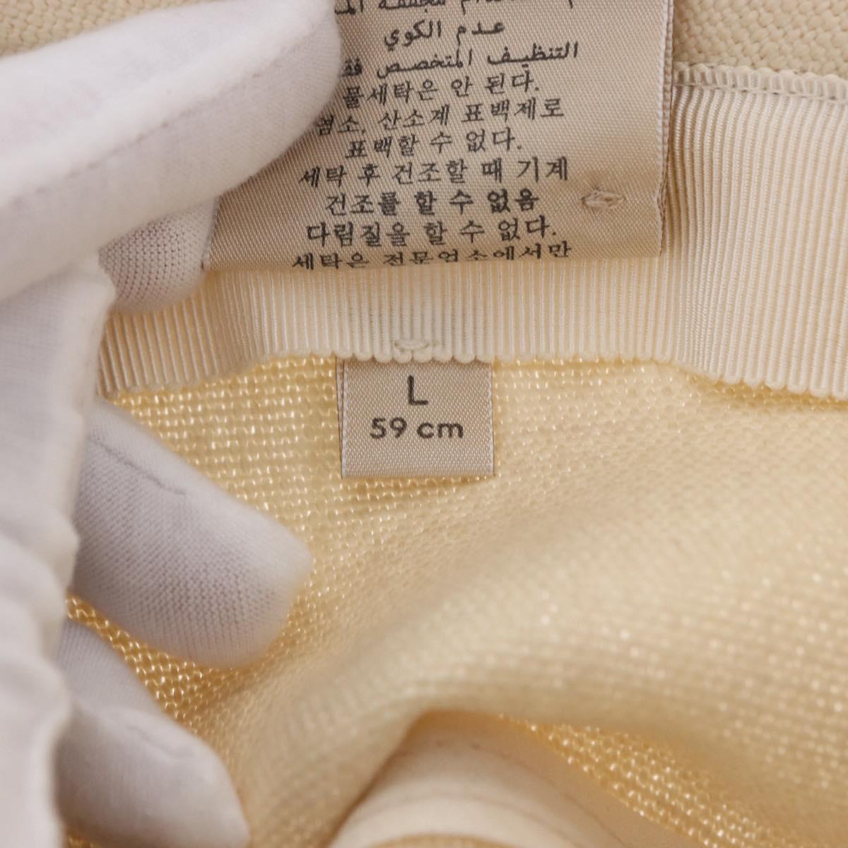 GUCCI Web Sherry Line Hat Canvas L Beige Auth 200007M