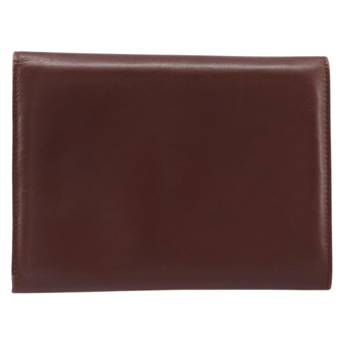 Salvatore Ferragamo Clutch Bag Leather Brown Gold Auth 200009