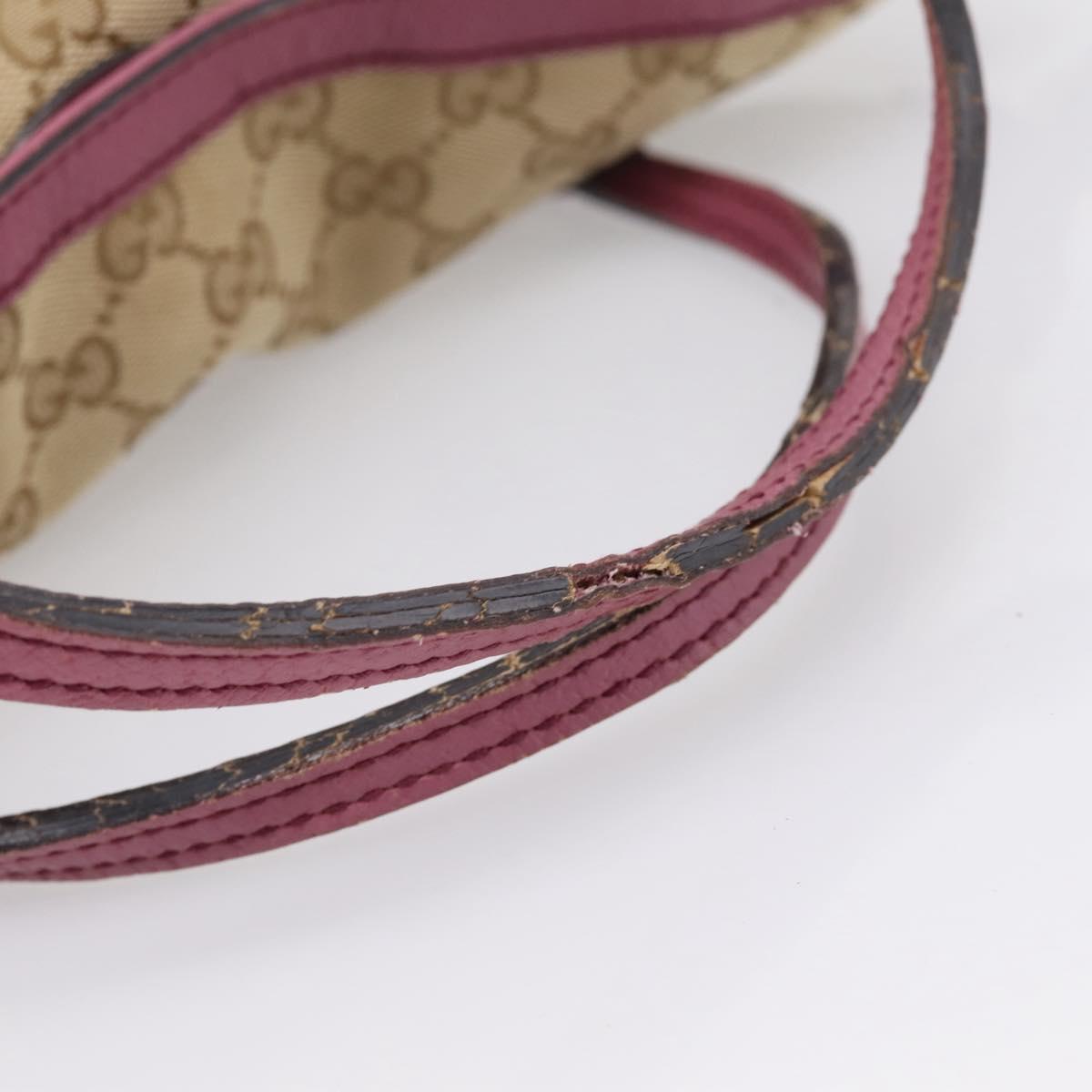 GUCCI GG Canvas Hand Bag 2way Beige Gold 353120 Auth 200012