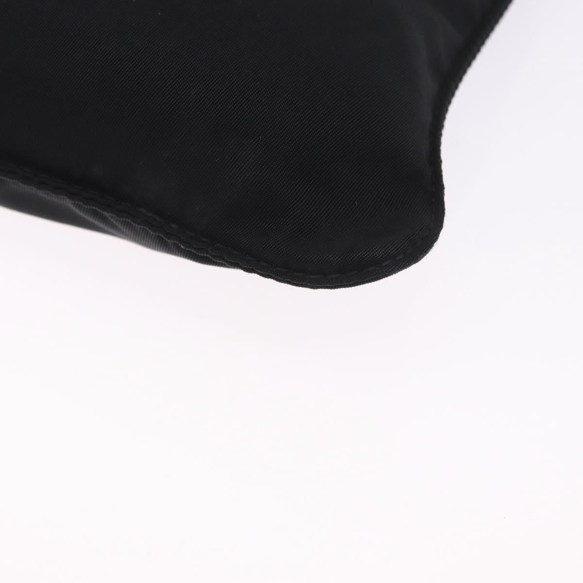 PRADA Shoulder Bag Nylon Black Silver Auth 200013A