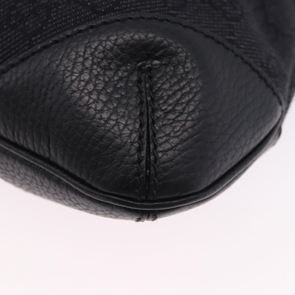GUCCI GG Canvas Shoulder Bag Black Silver 196140 Auth 200016A