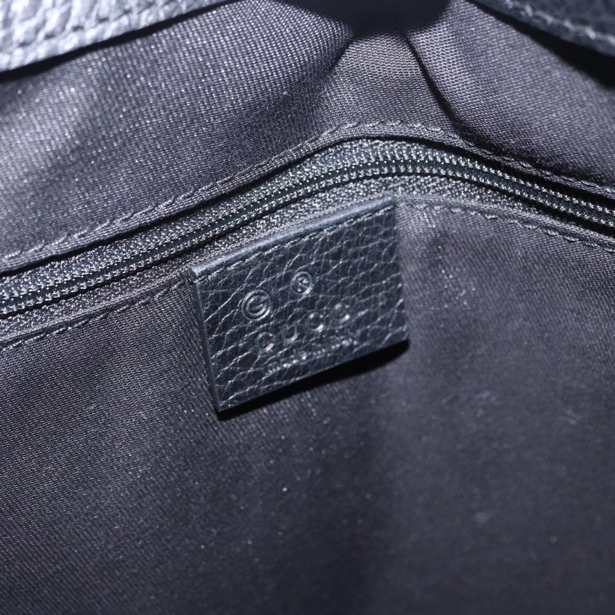 GUCCI GG Canvas Shoulder Bag Black Silver 196140 Auth 200016A