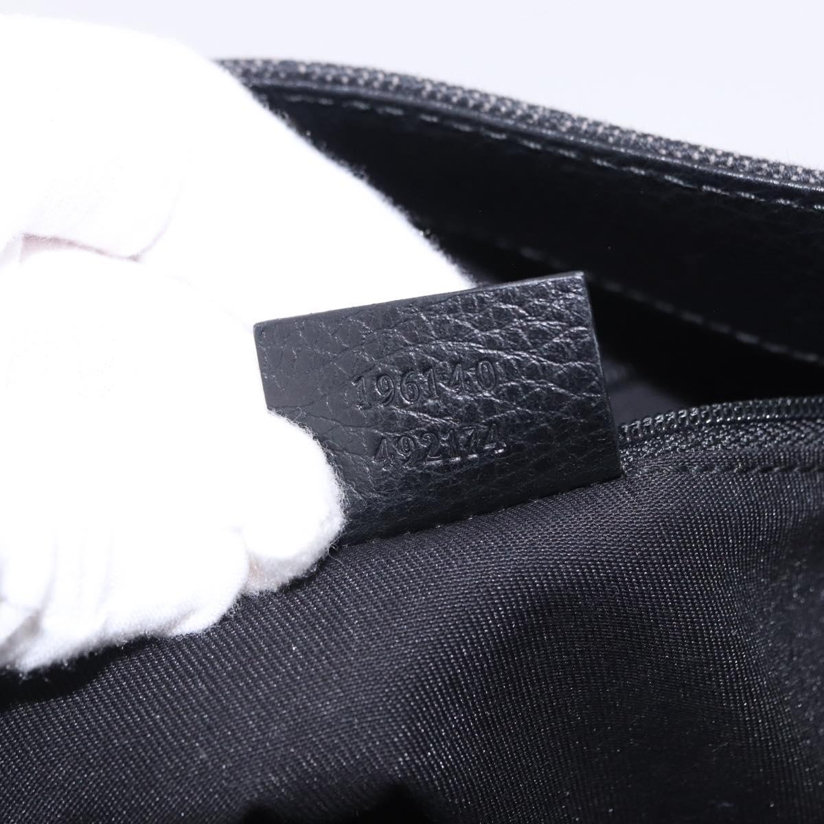 GUCCI GG Canvas Shoulder Bag Black Silver 196140 Auth 200016A