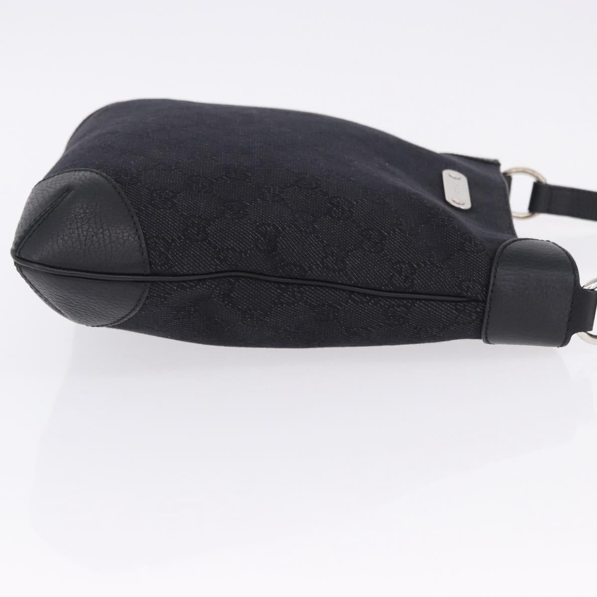 GUCCI GG Canvas Shoulder Bag Black Silver 196140 Auth 200016A