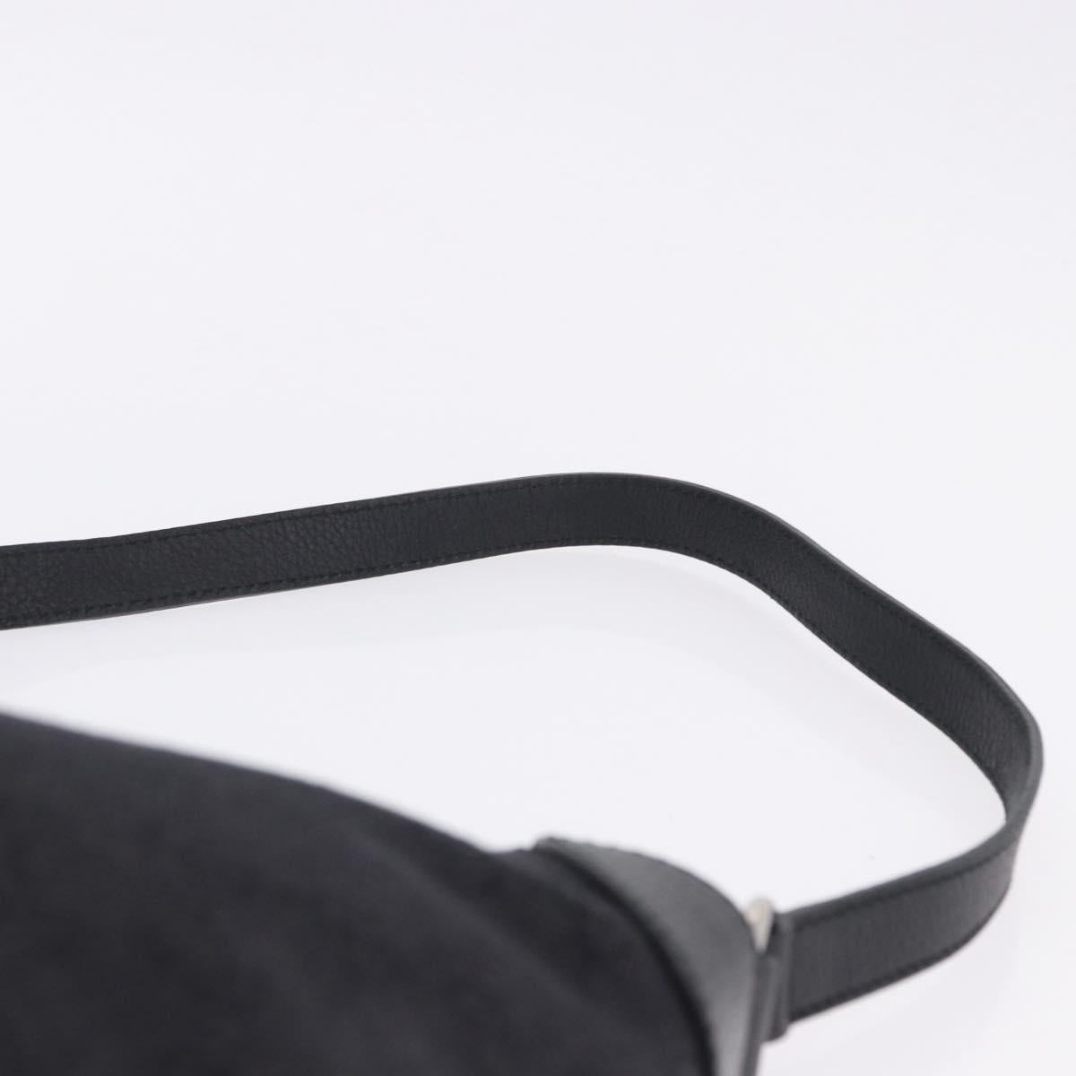 GUCCI GG Canvas Shoulder Bag Black Silver 196140 Auth 200016A