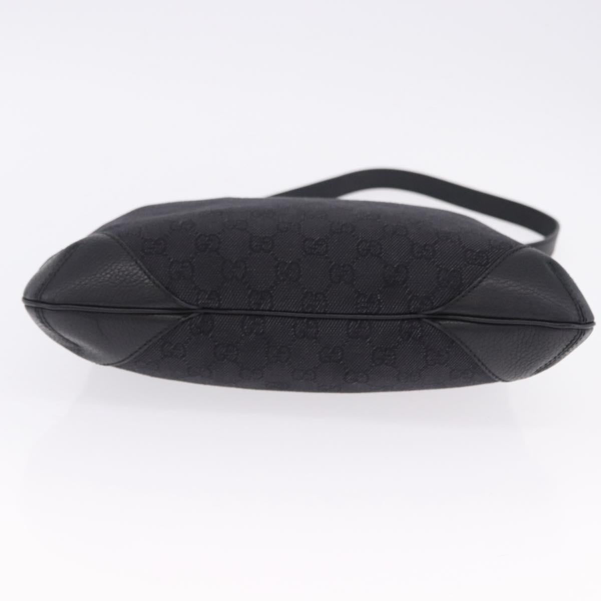 GUCCI GG Canvas Shoulder Bag Black Silver 196140 Auth 200016A
