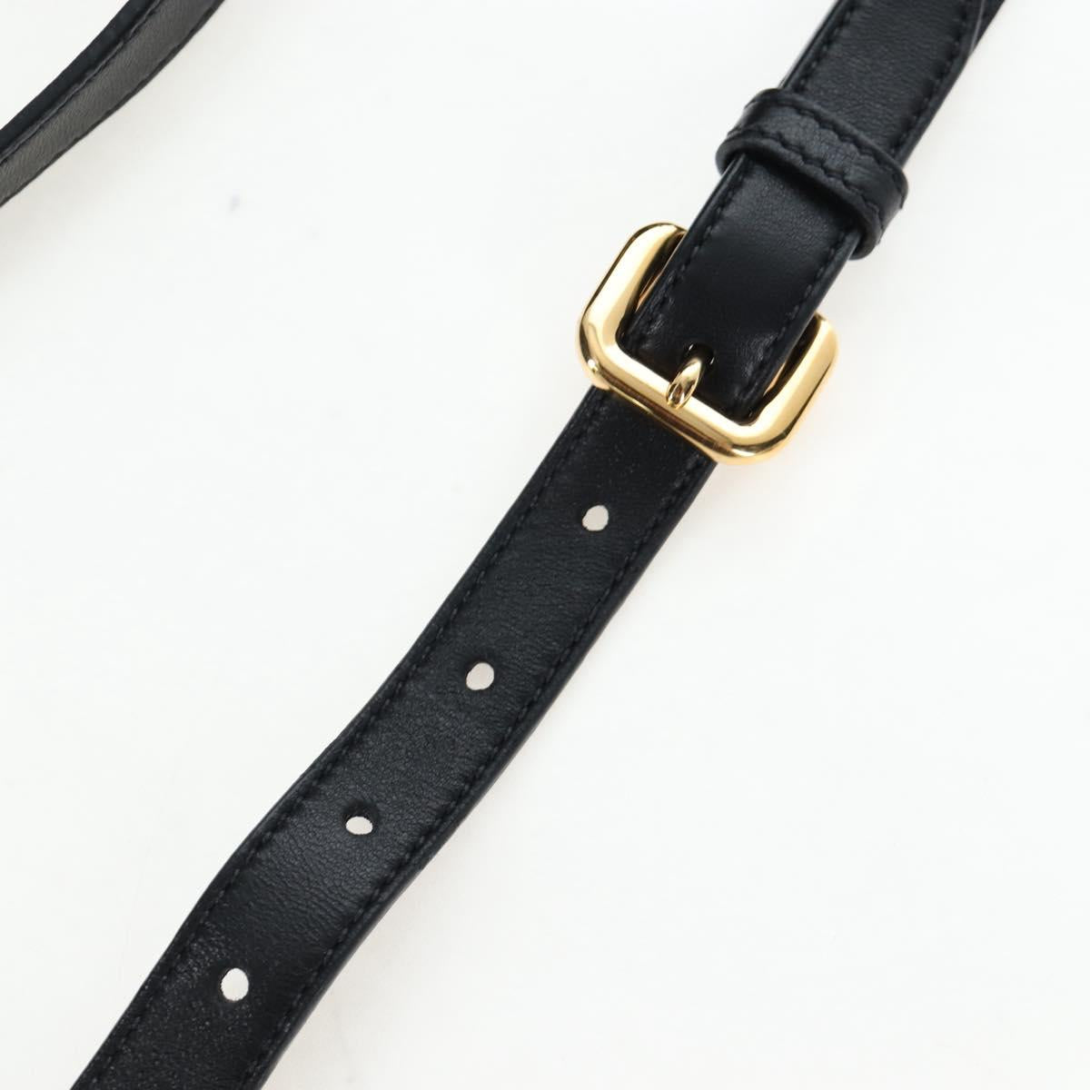 PRADA Hand Bag Nylon 2way Black Gold Auth 200017V