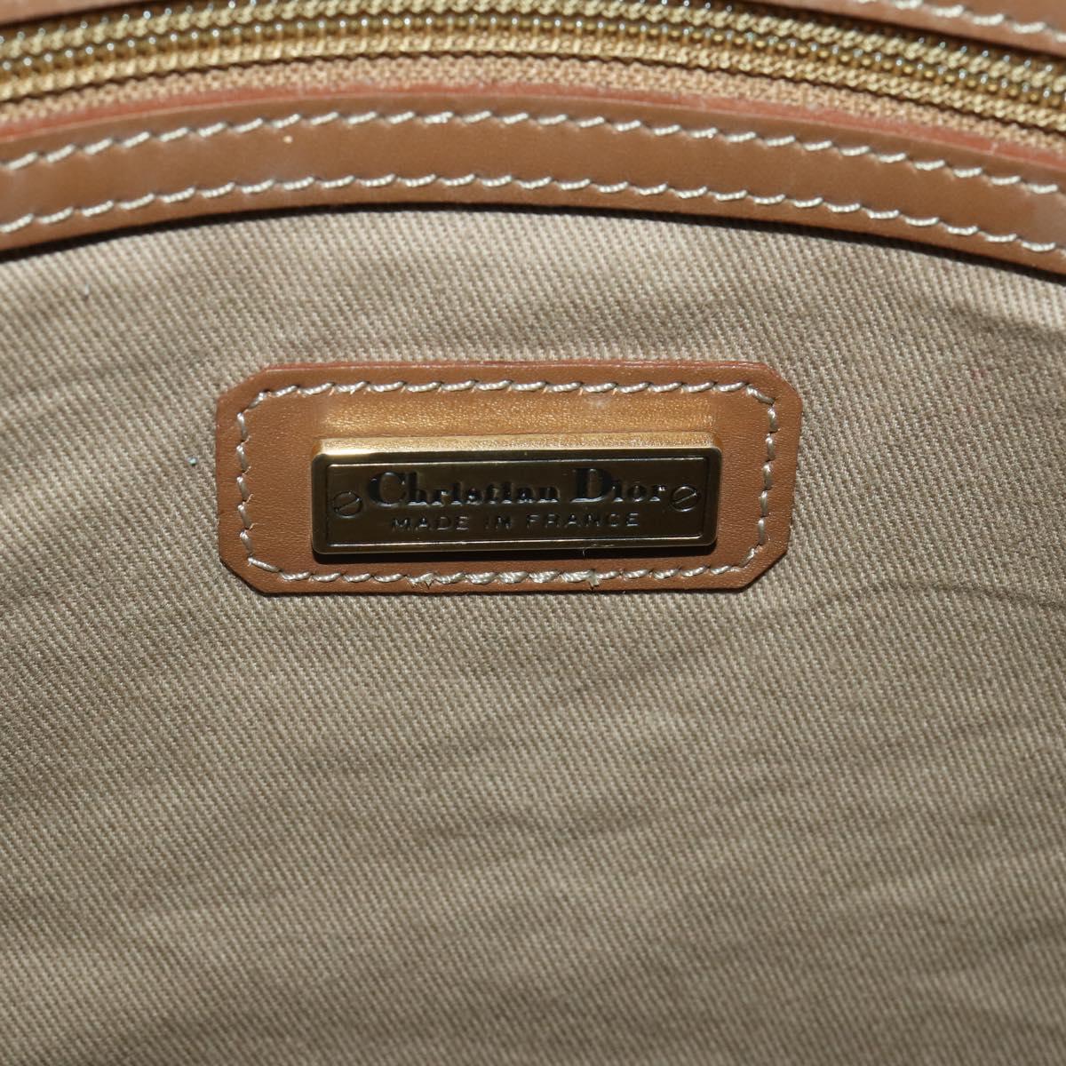 Christian Dior Honeycomb Canvas Boston Bag PVC 2way Black Gold Auth 200022A