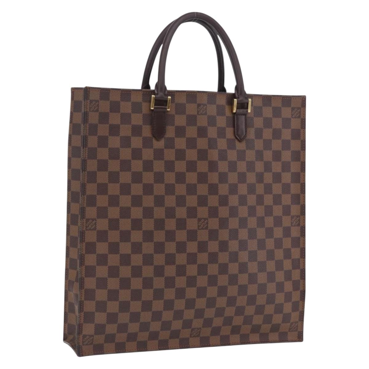 LOUIS VUITTON Damier Ebene Sac Plat Hand Bag N51140 LV Auth 200023A