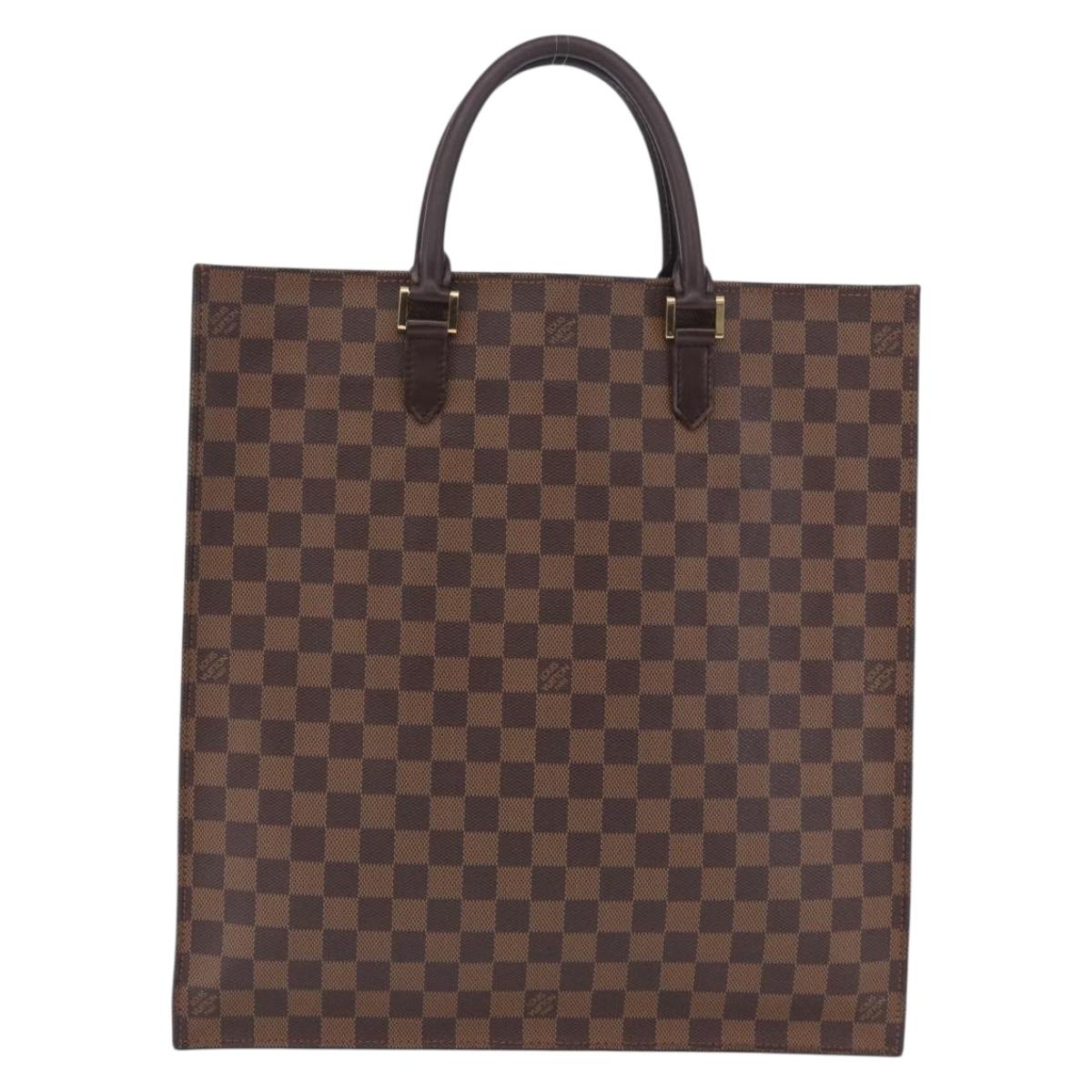 LOUIS VUITTON Damier Ebene Sac Plat Hand Bag N51140 LV Auth 200023A