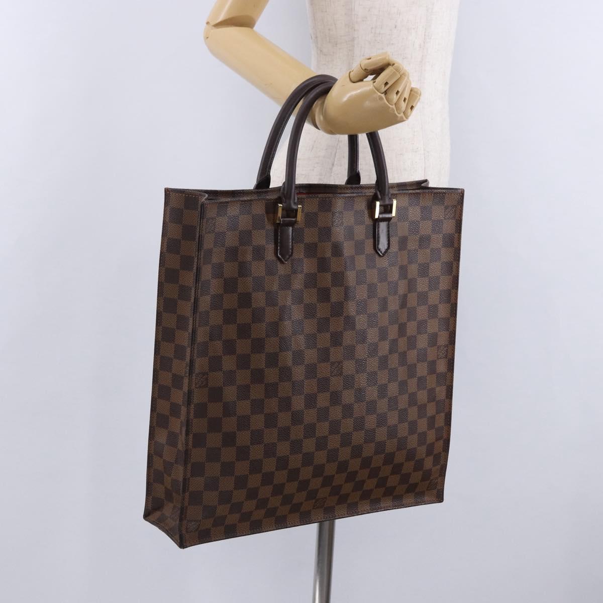 LOUIS VUITTON Damier Ebene Sac Plat Hand Bag N51140 LV Auth 200023A