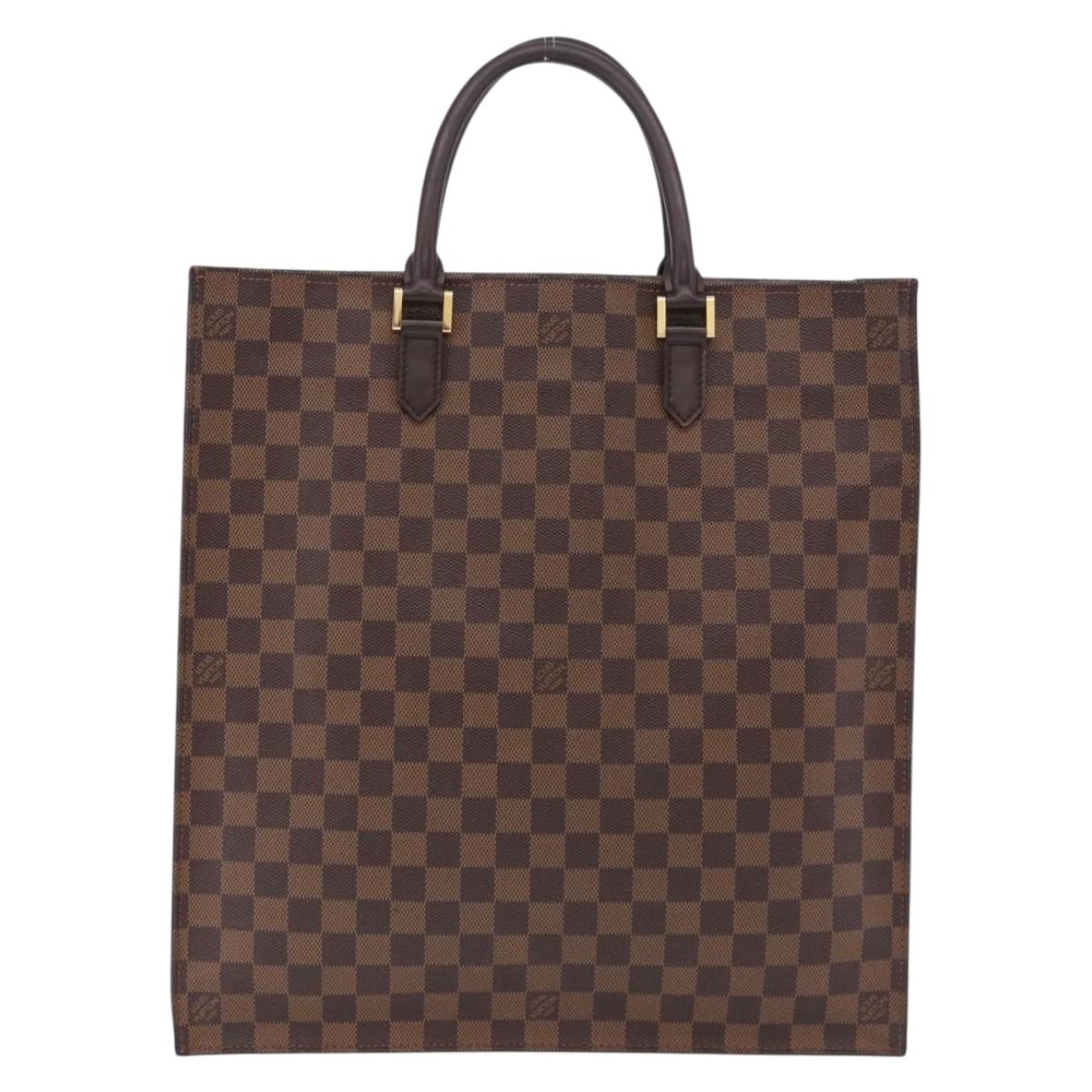 LOUIS VUITTON Damier Ebene Sac Plat Hand Bag N51140 LV Auth 200023A
