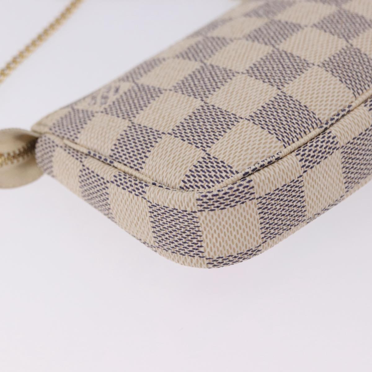 LOUIS VUITTON Damier Azur Mini Pochette Accessoires Pouch N41669 LV Auth 200052V