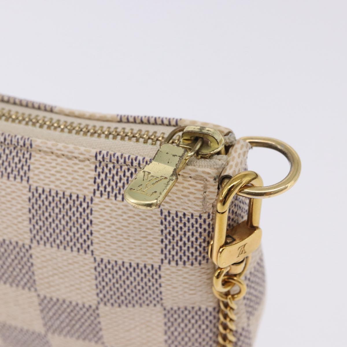 LOUIS VUITTON Damier Azur Mini Pochette Accessoires Pouch N41669 LV Auth 200052V