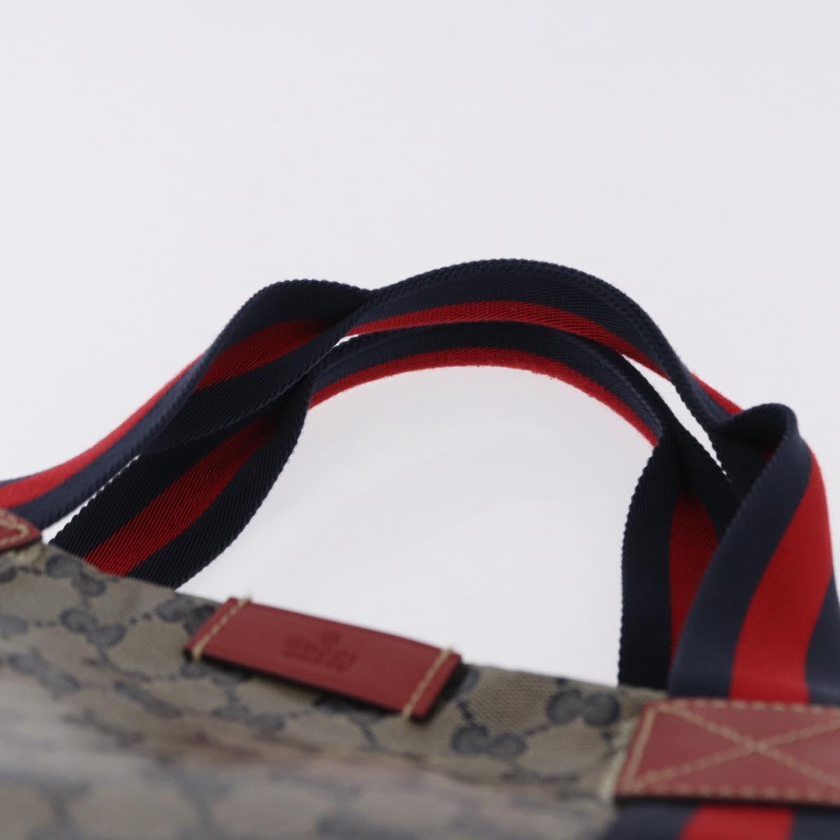 GUCCI GG Crystal Sherry Line Tote Bag Coated Canvas Navy 189669 Auth 200053A