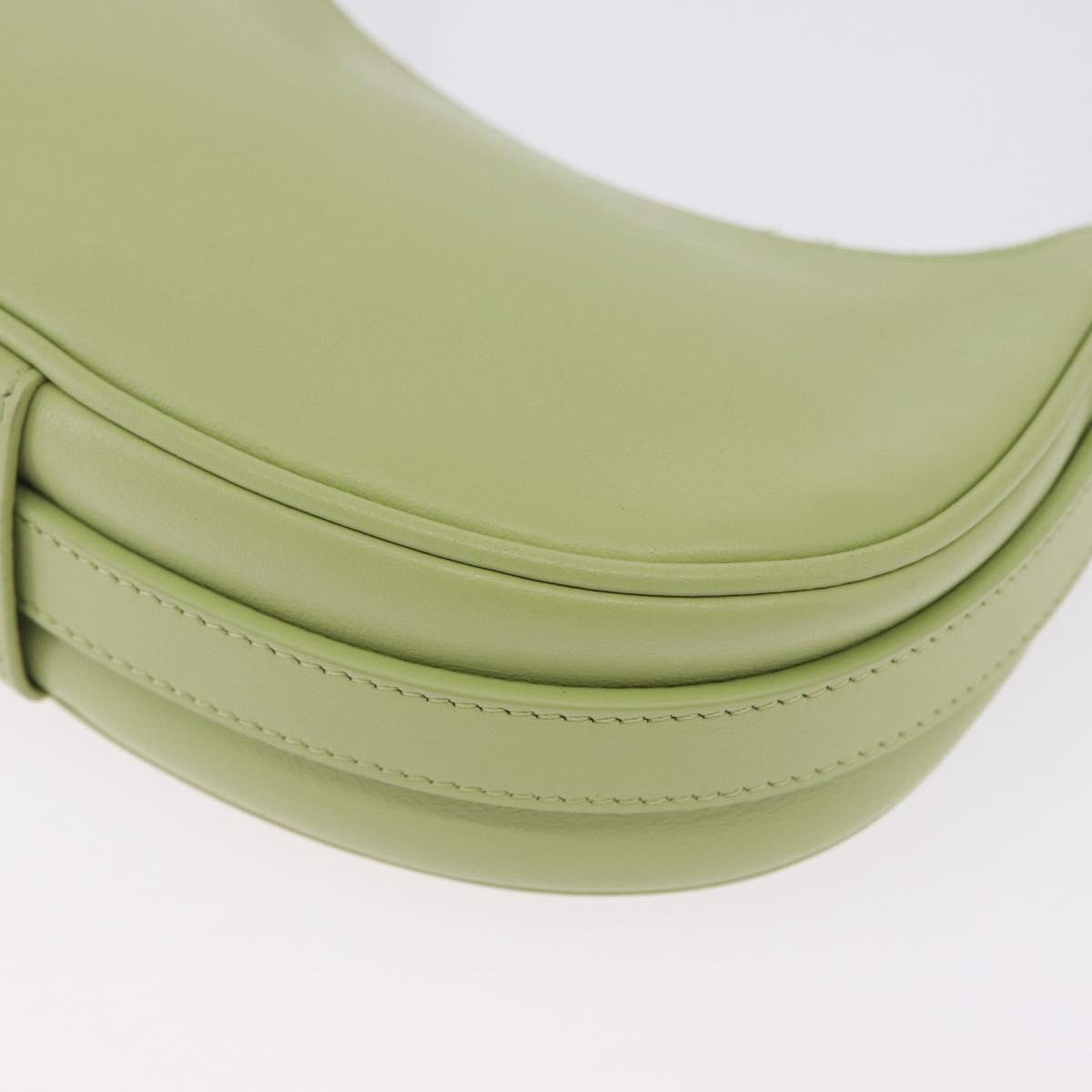 CELINE Hand Pouch Mini Ava Hand Bag Leather Green Gold Auth 200058M