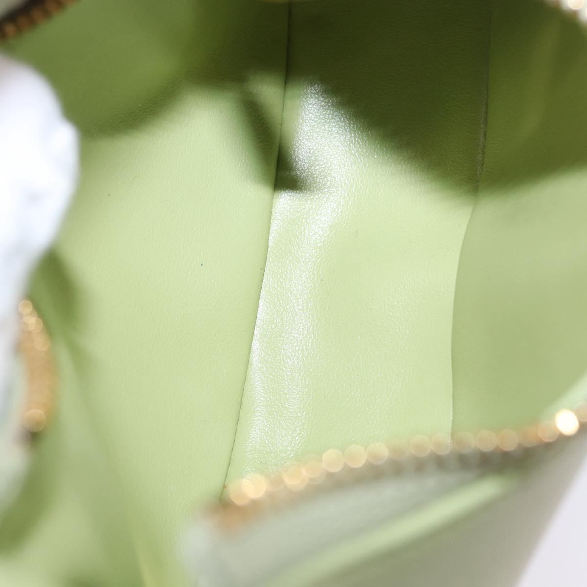 CELINE Hand Pouch Mini Ava Hand Bag Leather Green Gold Auth 200058M