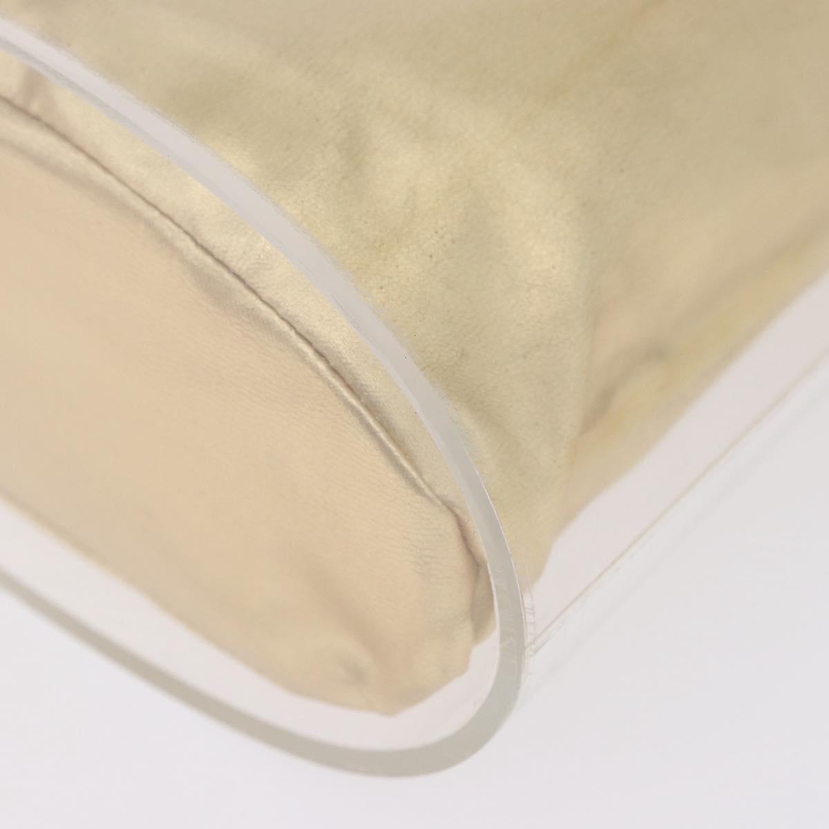 Salvatore Ferragamo Gancini Hand Bag plastic Clear Gold Auth 200065V