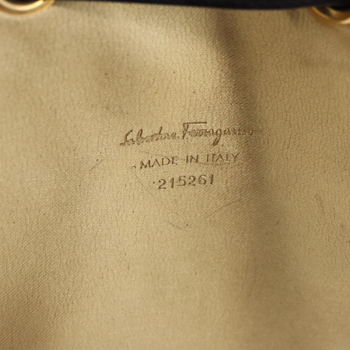Salvatore Ferragamo Gancini Hand Bag plastic Clear Gold Auth 200065V