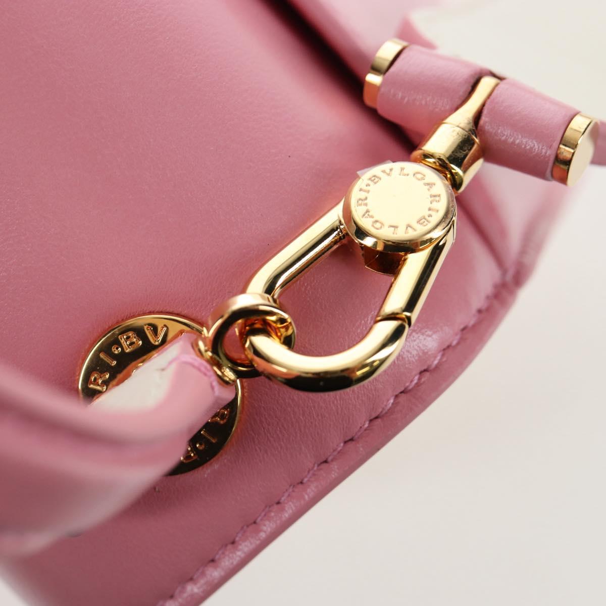 BVLGARI Serpenti Bag Hand Bag Leather 2way Pink Gold Auth 200069SAM