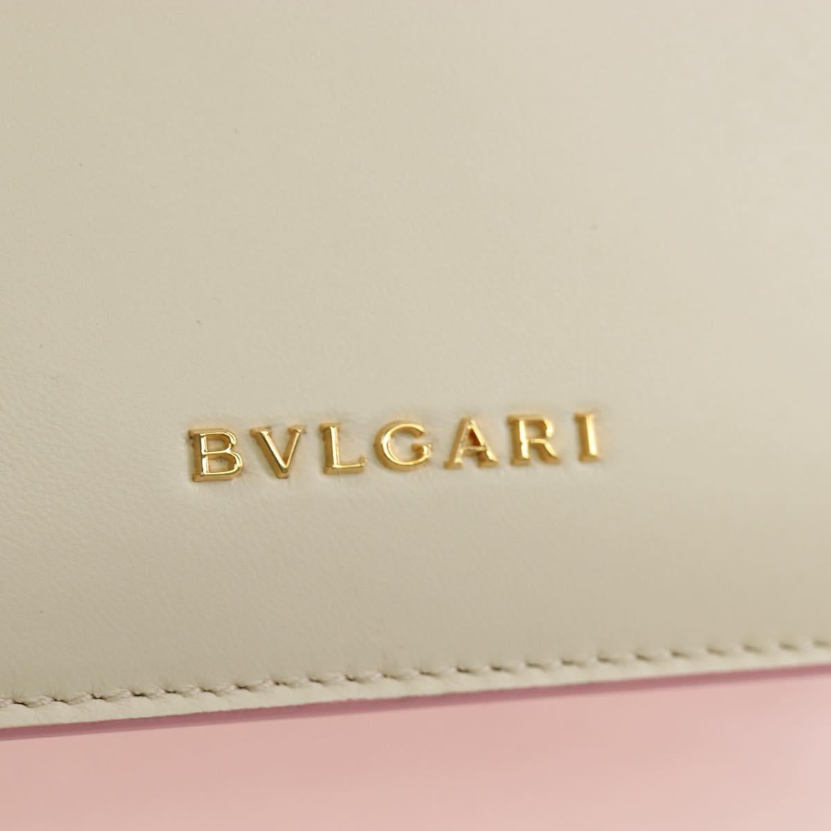 BVLGARI Serpenti Bag Hand Bag Leather 2way Ivory Gold Auth 200070SAM