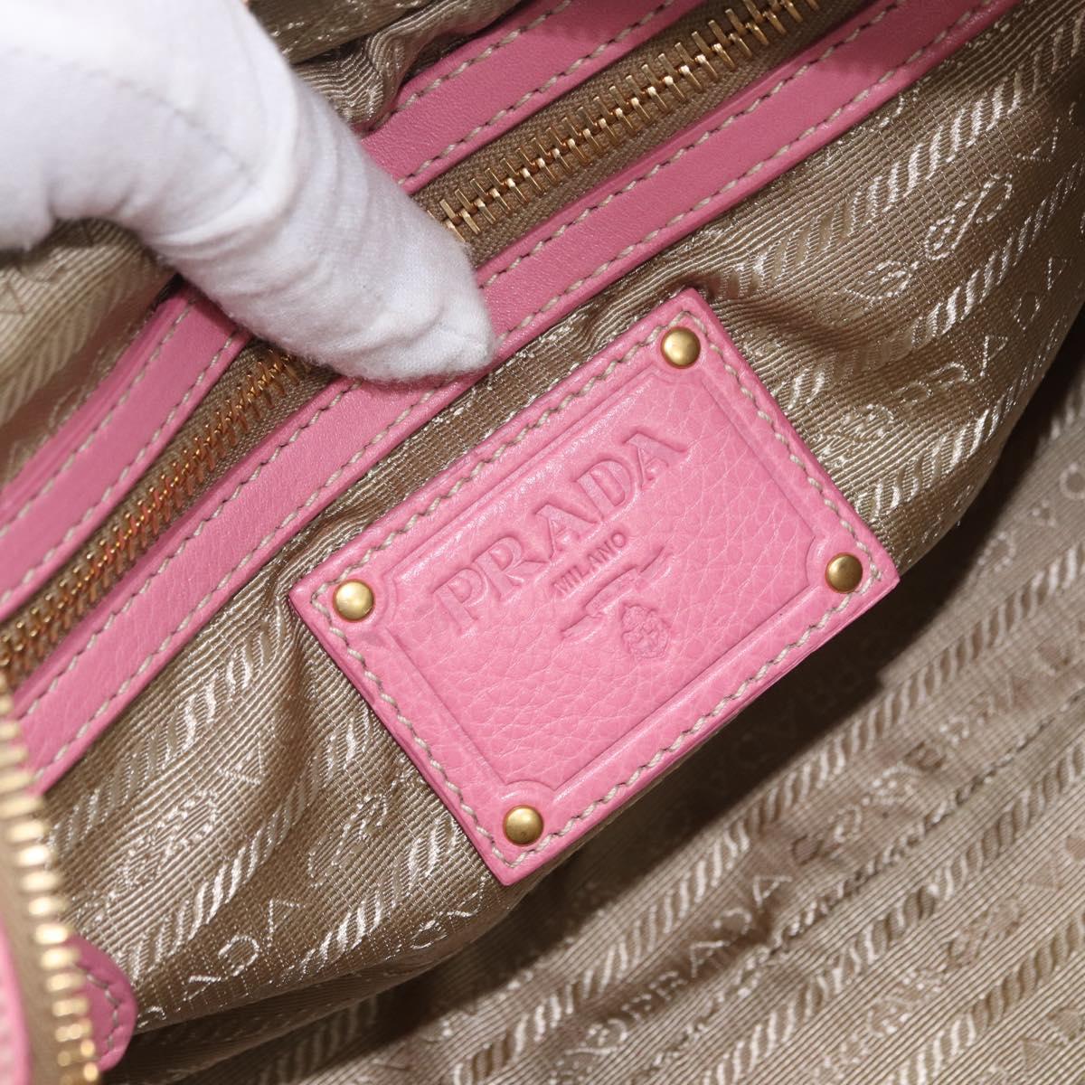 PRADA Hand Bag Jacquard 2way Beige Gold Auth 200074V