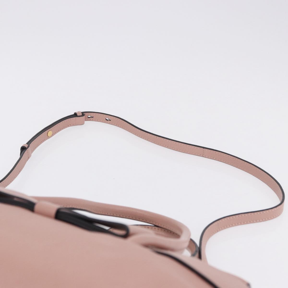 Miu Miu Hand Bag Leather 2way Pink Gold Auth 200079V