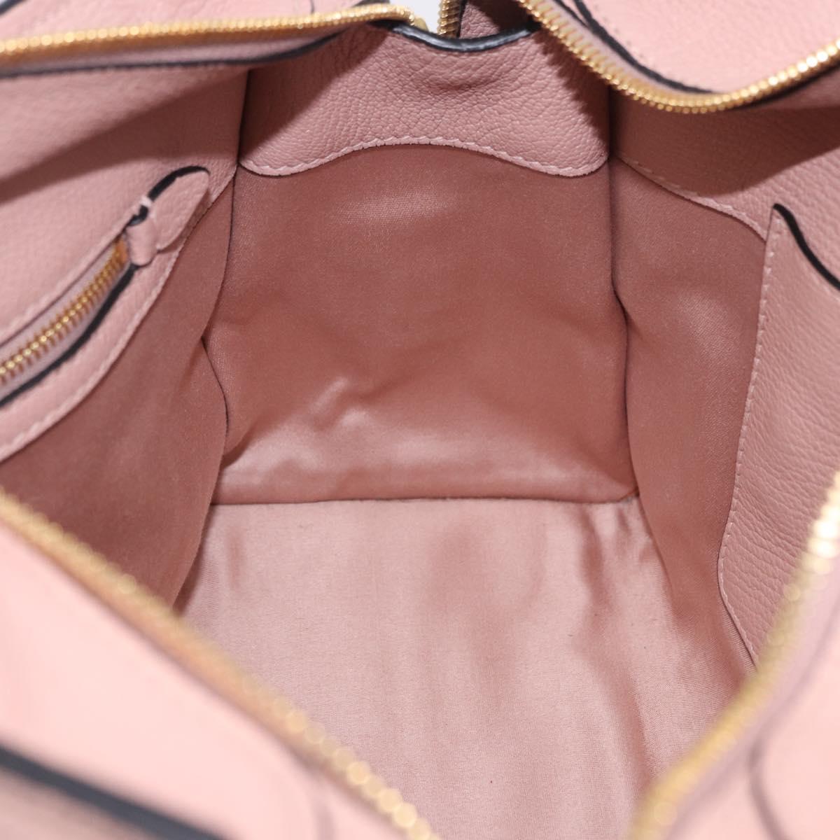 Miu Miu Hand Bag Leather 2way Pink Gold Auth 200079V