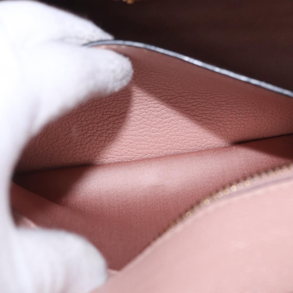 Miu Miu Hand Bag Leather 2way Pink Gold Auth 200079V