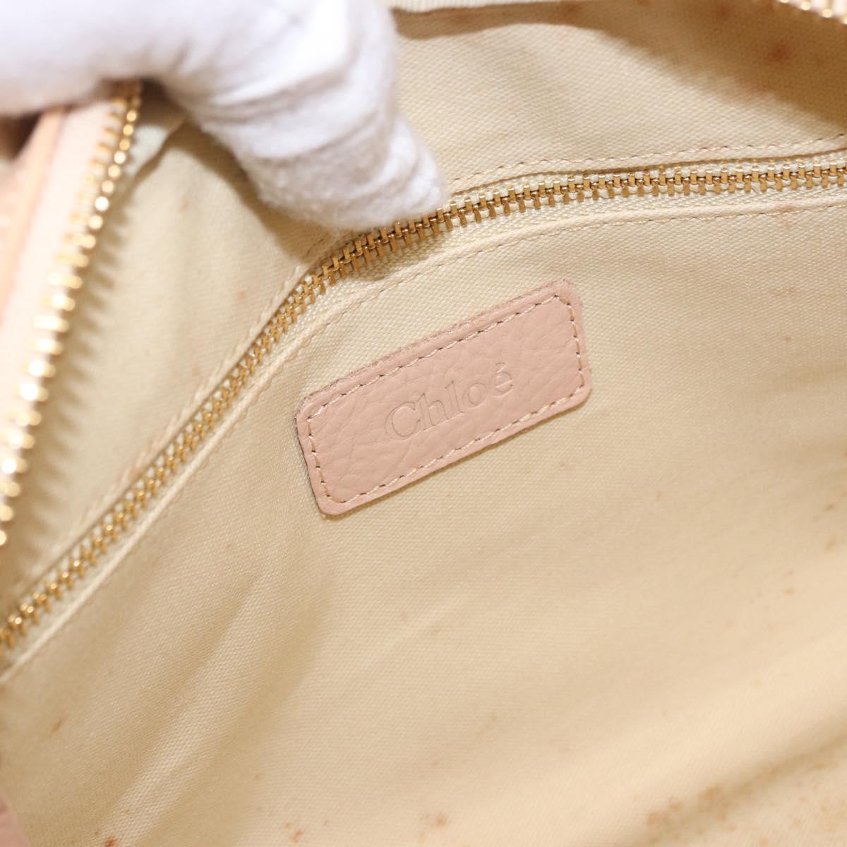 Chloe Hand Bag straw Gold Beige Auth 200083