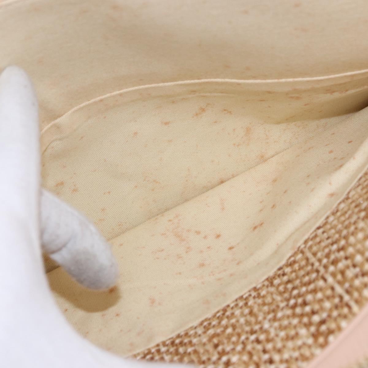 Chloe Hand Bag straw Gold Beige Auth 200083