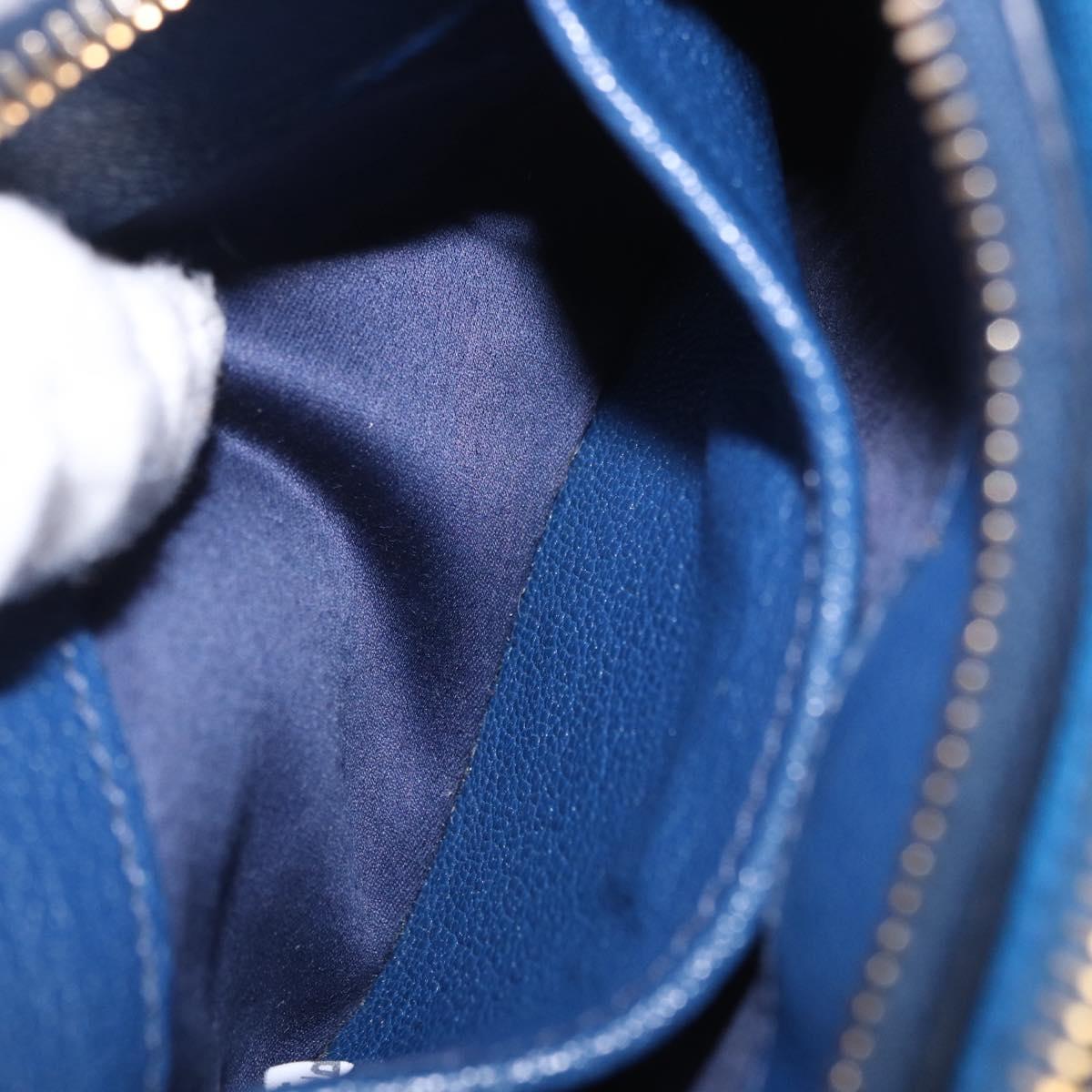 Miu Miu Shoulder Bag Leather Blue Gold Auth 200087A