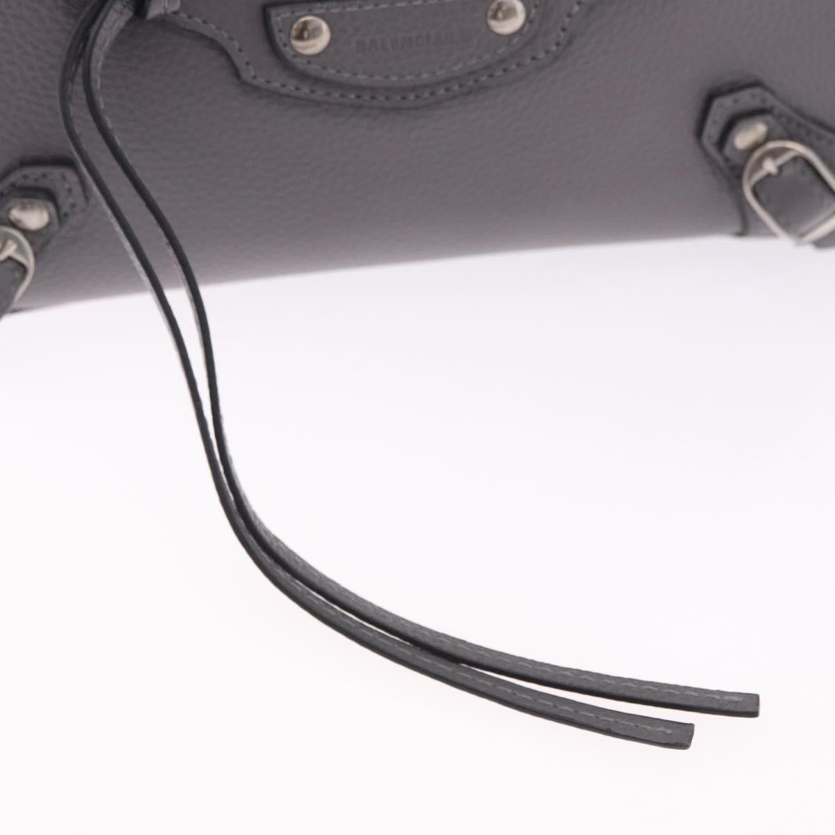 BALENCIAGA Neo Classic City Mini Bag Leather 2way Gray 638524 Auth 200088SAM